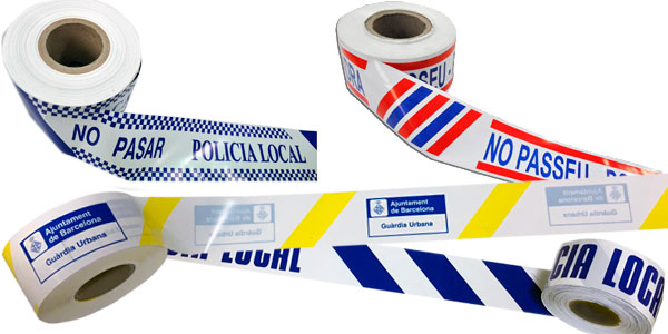 cintas de balizamiento policia y cuerpos de seguridad